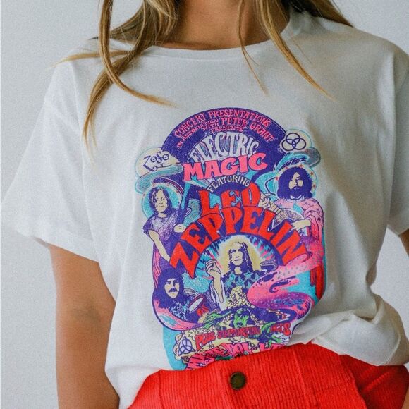 Daydreamer Led Zepplin Electric Magic Weekend Tee in Vintage White | Medium - Picture 2 of 6